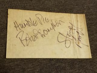 1972 Humble Pie Band Peter Frampton & Steve Mariott Dual Autograph
