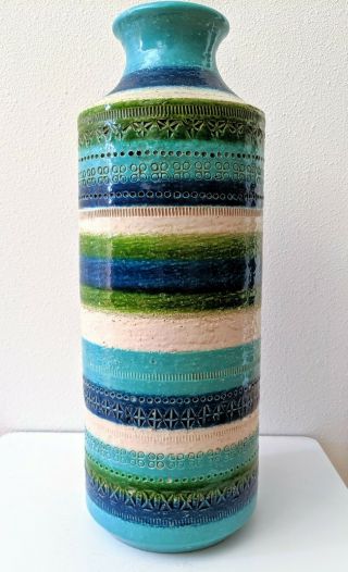 Massive 17 " Bitossi Rimini Striped Vase - Aldo Londi - Italy - Rosenthal Netter
