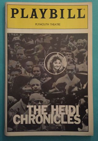 The Heidi Chronicles Opening Night Playbill (1989) Joan Allen,  Boyd Gaines