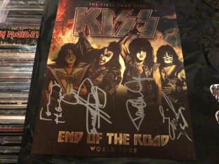 KISS END OF THE ROAD VIP AUTOGRAPHED SIGNED PHOTO,  PARTY GUITAR PICKS PAUL GENE 2