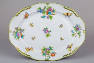 Herend Queen Victoria Xxl Large Oval Turkey Platter 101/vbo