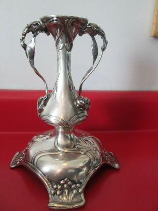 Stunning Antique Art Nouveau 800 Silver - Base For Art Glass Bowl - 15 Toz