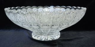 Bohemian Czech Vintage Crystal 12 " Round Bowl Hand Cut Queen Lace 24 Lead Glass
