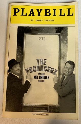 The Producers Playbill Nyc Broadway Nathan Lane Matthew Broderick Feb 2002