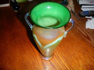 Rick Strini Greenish Art Glass Vase Signed And Dated Strini 98