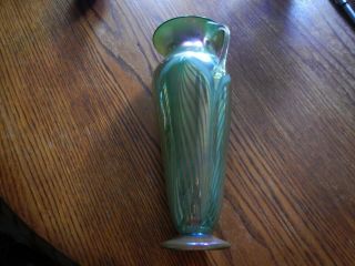 Rick Strini Greenish Art Glass Vase Signed and Dated Strini 98 2