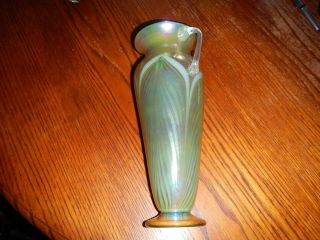 Rick Strini Greenish Art Glass Vase Signed and Dated Strini 98 3