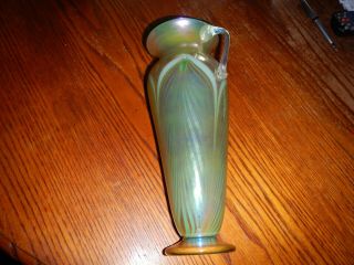 Rick Strini Greenish Art Glass Vase Signed and Dated Strini 98 6