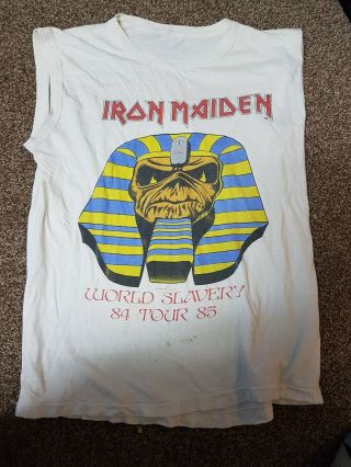 Iron Maiden Shirt 1984 Tour Powerslave Concert Shirt 1984 Large