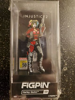 2019 Sdcc Exclusive Figpin Classic Injustice 2 Harley Quinn 59 Le 750 In Hand
