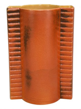 Red Wing Pottery Art Deco Orange Machine Age Ceramic Vase 788