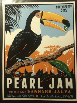 Pearl Jam Concert Poster - Brazil 11.  11.  15 - Ae 56/100