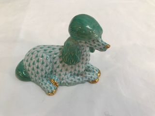 Herend Green Reclining Poodle