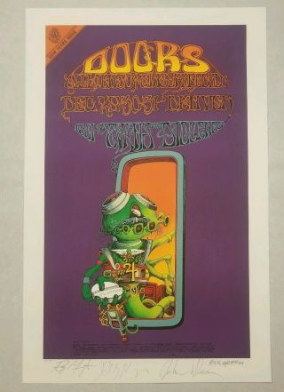 Family Dog Rick Griffin The Doors Spaceman Lithograph Poster Signed Band Members
