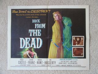 Back From The Dead 1957 Hlf Sht Movie Poster Fld Peggie Castle Ex