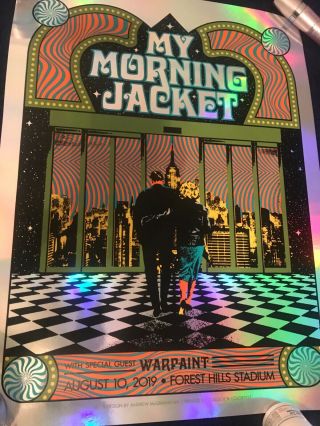My Morning Jacket Forest Hills Foil Poster 8/10/19 Ny 68/100