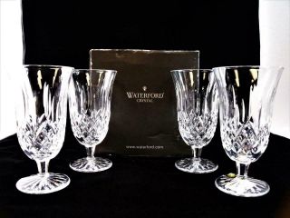 Set Of 4 Waterford Crystal Lismore Iced Tea Beverage Stemmed 12oz Glasses