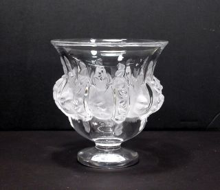 Lalique Crystal Dampierre Vase Birds & Vines