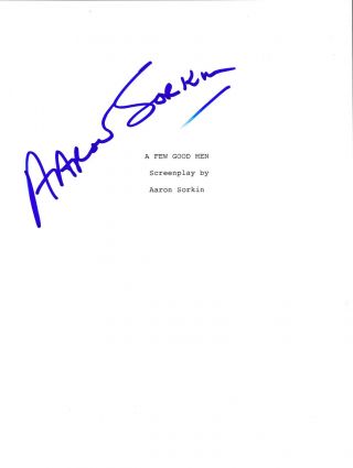 Writer Aaron Sorkin Signed Authentic 
