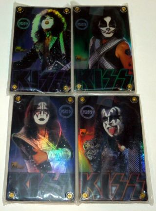 Kiss Band 24kt Gold No Signature Prototype Prism Card Set Authentic Images 1999