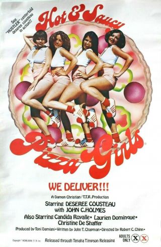 Vtg Hot & Saucy Pizza Girls Orig Movie Poster Sexploitation Desiree Cousteau