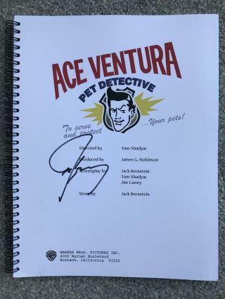 Ace Ventura Pet Detective (1994) Signed Script Jim Carrey