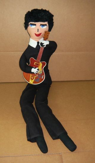 Rare Vintage 1964 Remco The Beatles Mascot Rag Doll W/guitar