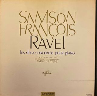 Rare Classic Lp Samson Ravel Cluytens Piano Og French Columbia Saxf 136