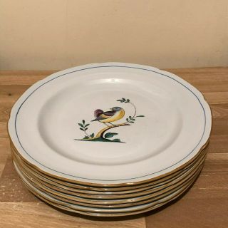 Lovely Spode Queens Bird Set Of 8 Dinner Plates