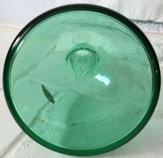 Lovely VTG BLENKO GLASS Green Decanter,  Flame Stopper,  Possibly WAYNE HUSTED 7