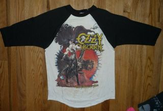 Vintage 1989 Ozzy Osbourne " The Ultimate Sin " Tour Baseball Rock T - Shirt L Usa