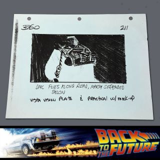 Back To The Future 2 - Production Storyboard - Delorean & Marty Hanging Vfx