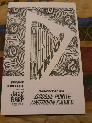 Dorothy Ashby Trio Jazz Harp Orig 1968 Grosse Point Church Concert Program