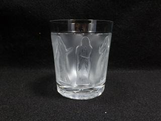 Lalique Crystal Femmes Antique Double Old Fashioned Glass Tumbler,  4 "