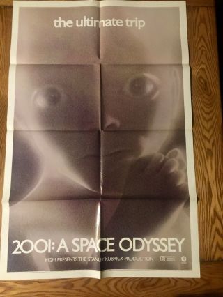 2001: A Space Odyssey Orignal Movie Poster R - 1974 Kubrick Sci - Fi Classic Rare