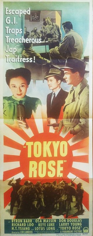 Tokyo Rose (1946) Classic Wwii Propaganda Stunning Orig 14x36 Insert Poster