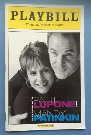 An Evening With Patti Lupone And Mandy Patinkin Opening Night Playbill (2011)