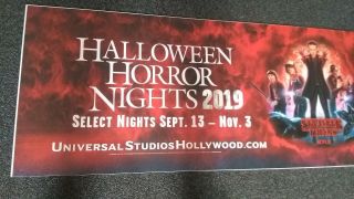Halloween Horror Nights 2019 Universal Studios Bus Stop Bench Back Poster