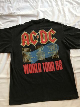AC DC Blow Up Your Video Concert Tour 1988 Authentic T - Shirt 2