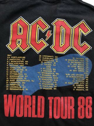 AC DC Blow Up Your Video Concert Tour 1988 Authentic T - Shirt 4
