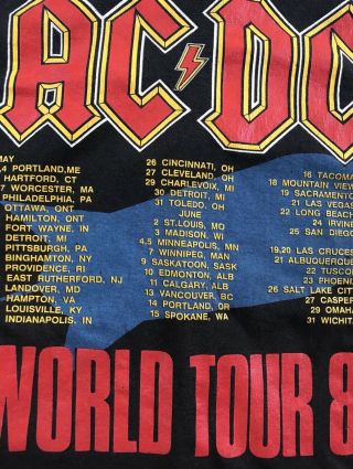 AC DC Blow Up Your Video Concert Tour 1988 Authentic T - Shirt 5