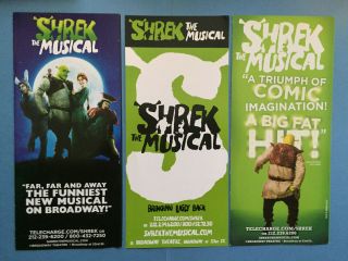 Shrek The Musical Set Of 3 Ad / Flyer - Sutton Foster,  Brian D 