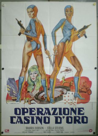 Uv96 Cleopatra Jones And The Casino Of Gold Blaxploitation Orig 4sh Ita Poster