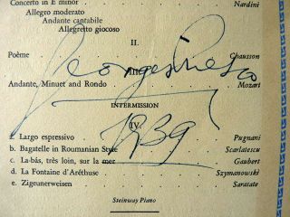 Vintage Signed Concert Program - George Enesco - Classical Violin - 1939