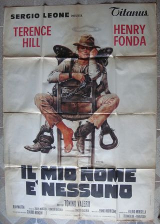 My Name Is Nobody Italian 1p Terence Hill Movie Poster 39x55 " S Leone Film 1973