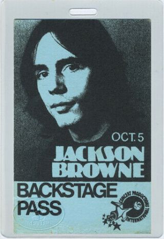 Jackson Browne 1976 Tour Laminated Backstage Pass Maple Leaf Gardens