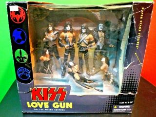 Kiss Love Gun Deluxe Boxed Edition Mcfarlane Stage Figures W/ Custom Base