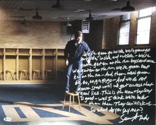Sean Astin - Very Rare - Signed 16x20 Full Knute Rockne Notre Dame Speech Rudy Bas