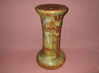 Weller Pottery American Arts & Crafts Forest Scenic Trees Pedestal 19 3/4 "