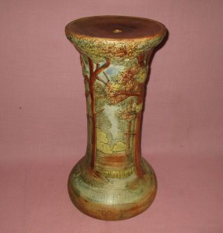 Weller Pottery American Arts & Crafts Forest Scenic Trees Pedestal 19 3/4 